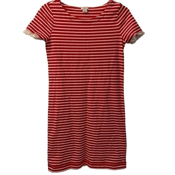 J Crew Factory red and white striped t-shirt dress. XXS. 100% cotton. - Picture 2 of 6